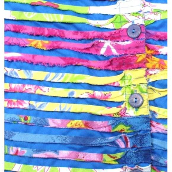 VTG Keren Hart Women's Blazer Jacket Strip Quilted Patchwork Floral Button-Up Ja - Picture 2 of 7